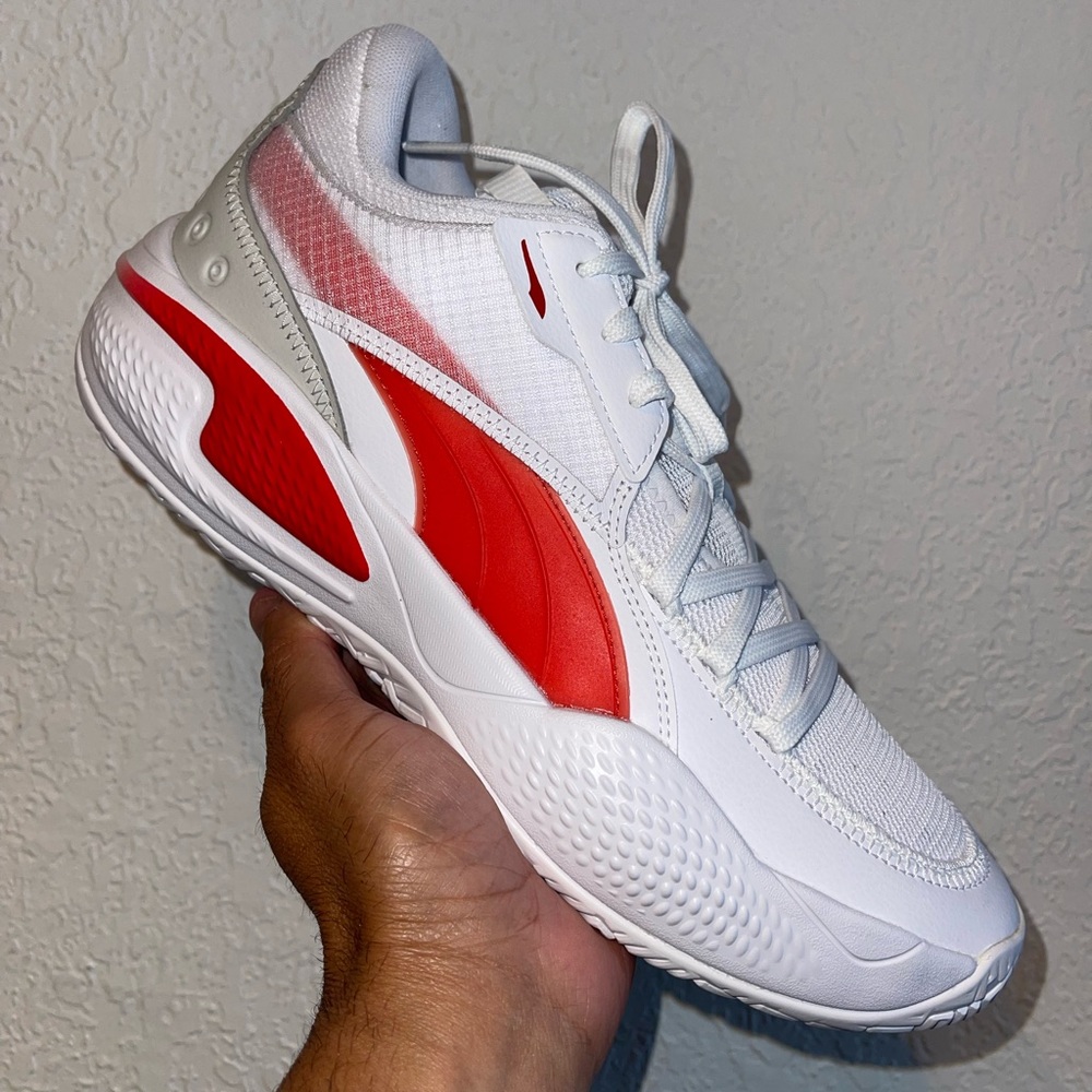 Puma Court Rider Team Size 10.5 White Red 19566001 Boxed Mens